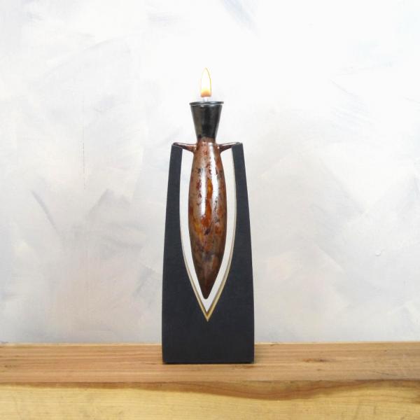 Pendulum Oil Lamp in Copper Adventura Glaze