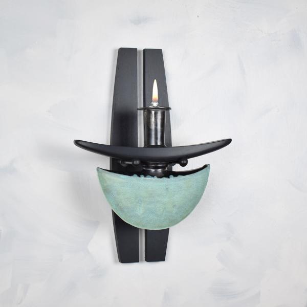 Sconce- Ax Shape with Copper Patina Glaze picture