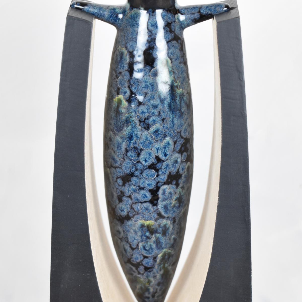 Pendulum Oil Lamp with Obsidian Glaze picture