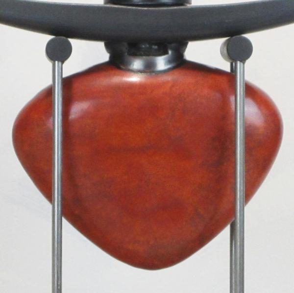 Pedistal Lamp- Red "Heart" with glass chimney picture