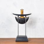 Pedistal Lamp- Ax Vessel with Pewter Glaze