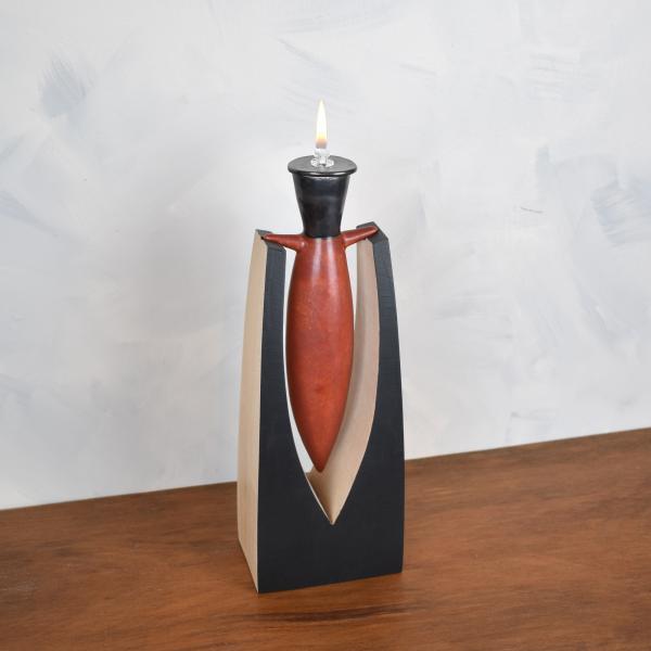 Pendulum Oil Lamp with Red Glaze picture