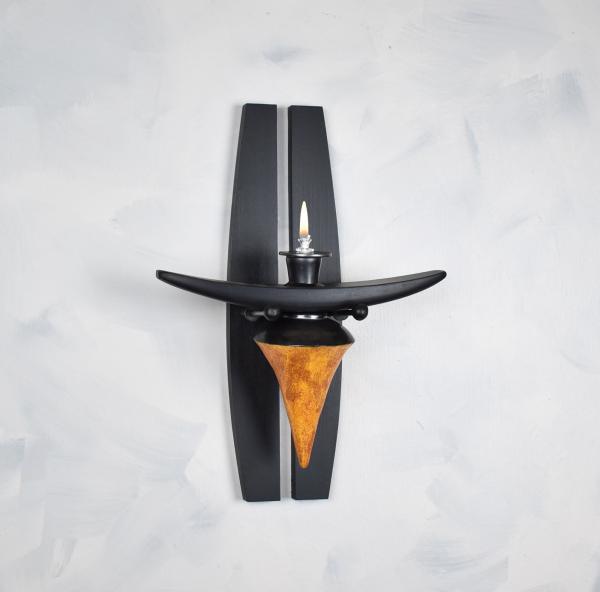 Sconce- Cone shape with Matte Orange Glaze picture