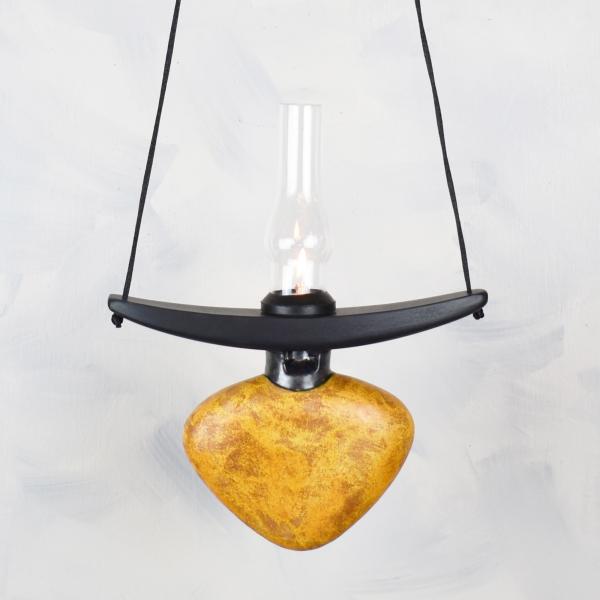 Matte Orange Heart with Glass Chimney