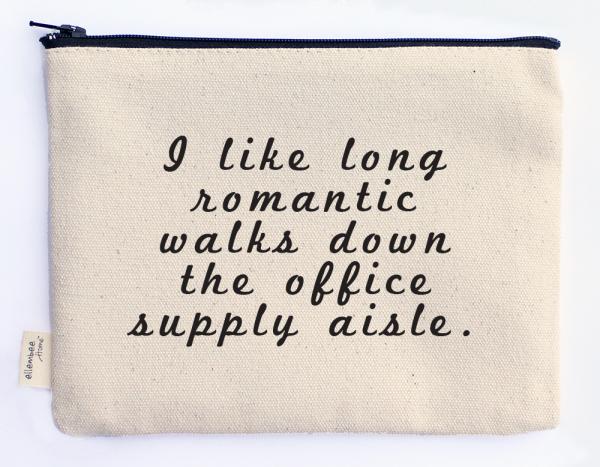romantic walks down office supply zipper pouch