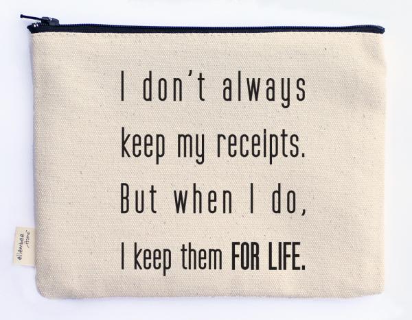 keep my receipts zipper pouch