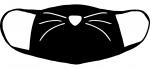 kitty whiskers mediumweight fabric face cover - two ply with ear straps