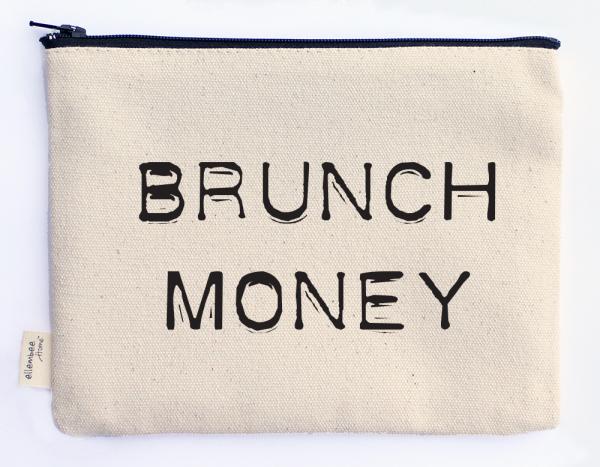 brunch money zipper pouch