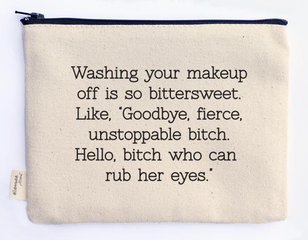 washing off your makeup zipper pouch