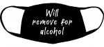 Will remove for alcohol mediumweight fabric face cover - two ply with ear straps