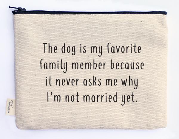 dog is my favorite family member zipper pouch picture