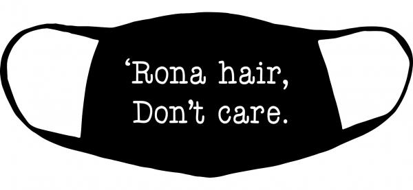 rona hair, don't care mediumweight fabric face cover - two ply with ear straps