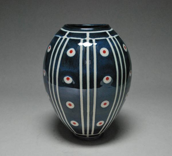 Patterned Vase with Oval Top