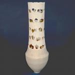 Tall Slender Vase with 5 Tiers of Oak Trees Glazed