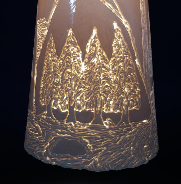 Pendant Lamp, Contemporary, 13 in, Fir trees picture