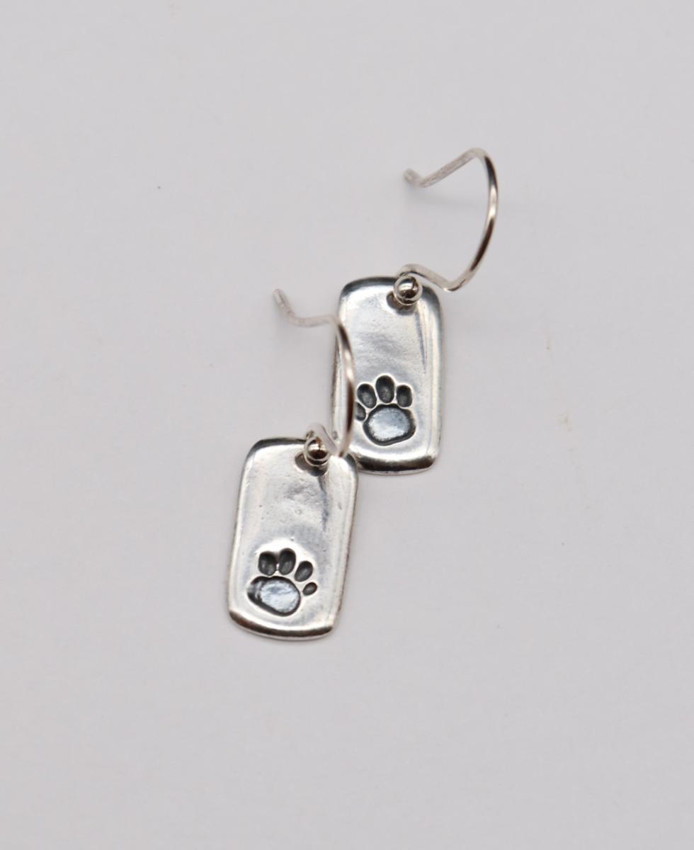 Paw Print Tag Earrings picture