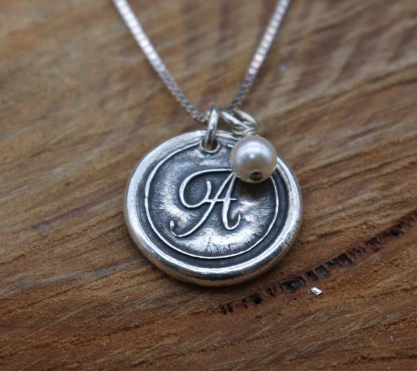 Antiqued Wax Seal Necklace