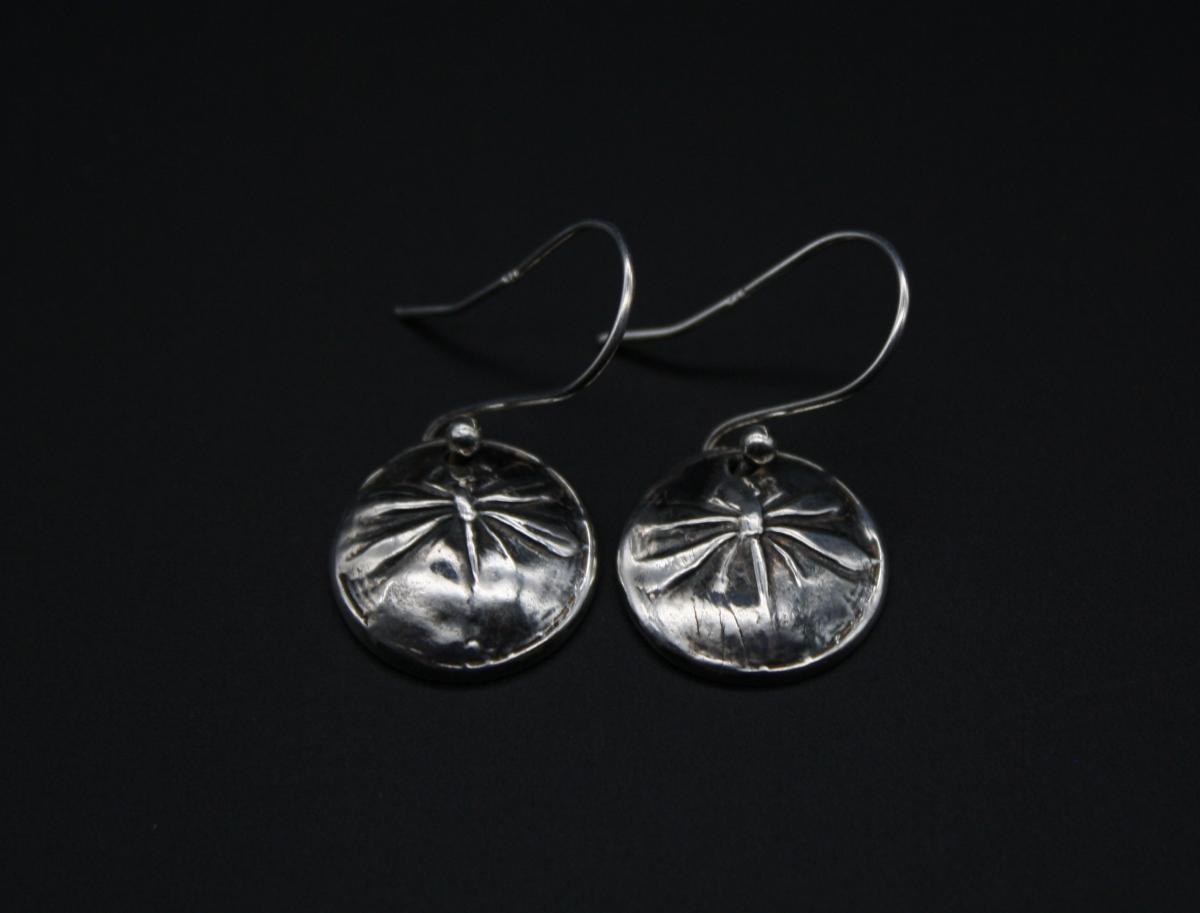 Small Domed Dragonfly Earrings picture