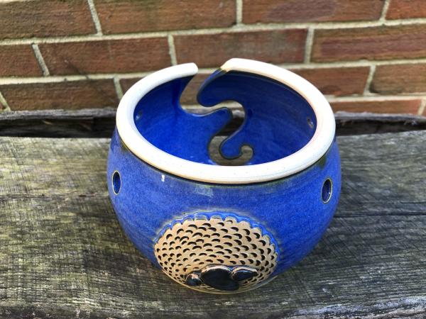 Blue Yarn Bowl With a Sheep Icon 2 picture