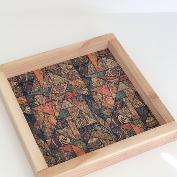 Cork Fabric Puzzle & Serving Tray - Mosaic picture