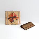 Walnut Wood and Cork Fabric Purse - Mod Hex