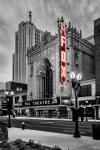 Fox Theater St Louis MO BnW Red Neon - 24X36 - Aluminum Print