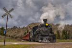 Cumbres & Toltec Railroad Crossing NM - 36X24 - Aluminum Print