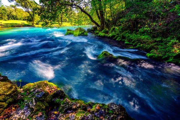 Big Spring Outflow Current River Van Buren MO - 24X16 - Aluminum Print picture