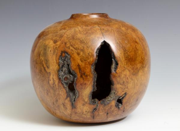 Spherical Cherry Burl Vase picture