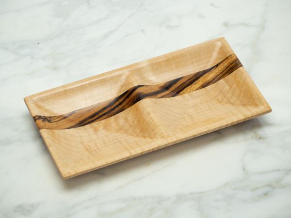 Curly Maple and Zebrawood Jewelry Dish, Valet Tray picture