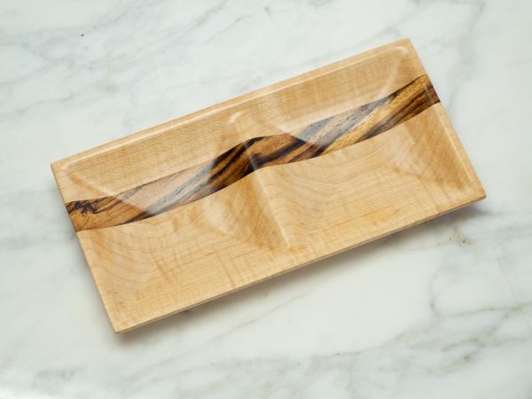 Curly Maple and Zebrawood Jewelry Dish, Valet Tray picture