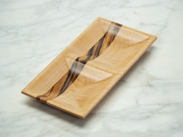 Curly Maple and Zebrawood Jewelry Dish, Valet Tray picture