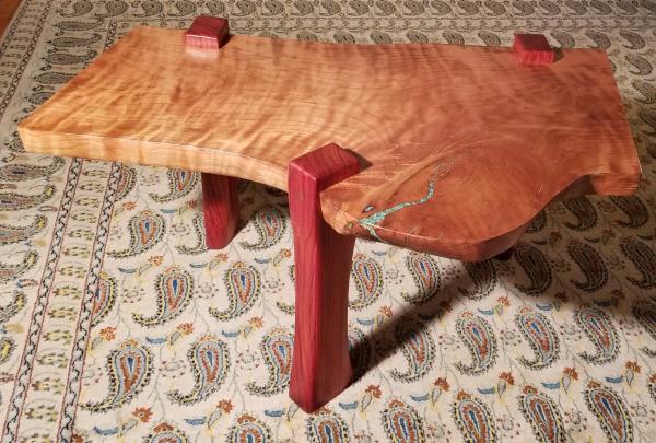 Cherry table with Turquoise inlay