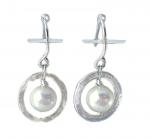 PEARL AND CIRCLE EARRINGS