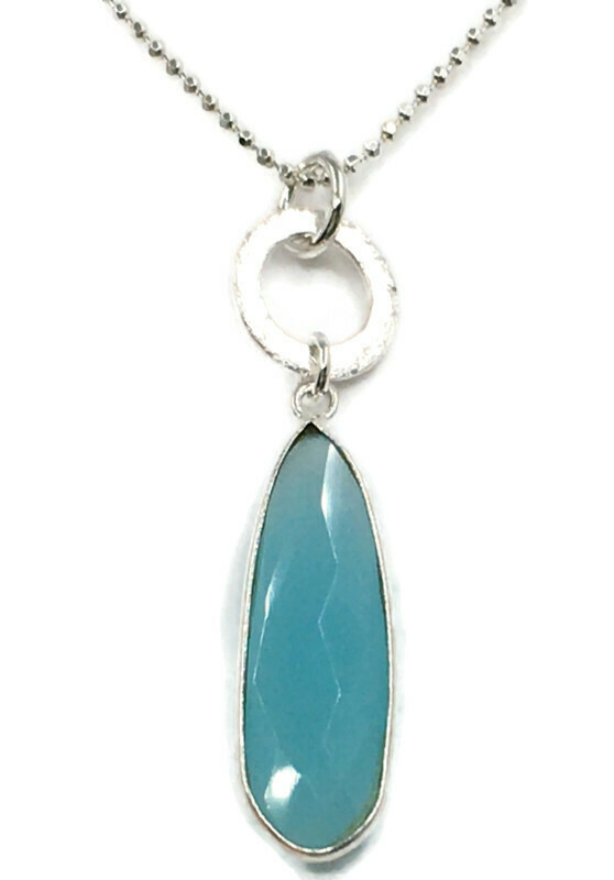 BLUE CHALCEDONY STONE PENDANT picture