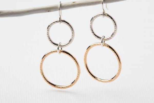 Silver & Gold Circle Earrings picture