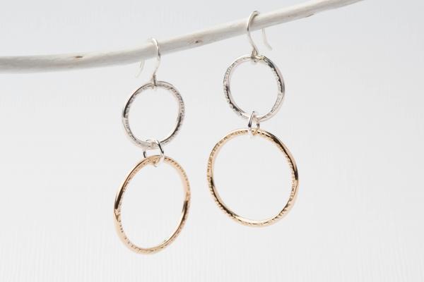 Silver & Gold Circle Earrings