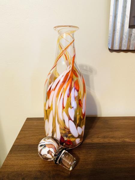 Whiskey Bottle Decanter (Red/White/Gold) picture