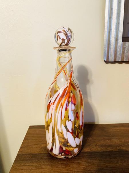 Whiskey Bottle Decanter (Red/White/Gold)