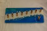 Fused Glass Menorah, Modern Blue and White Hanukkiyah