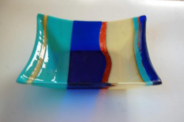 Fused Glass bowl, Hostess Gift, Housewarming gift, Home DÃ©cor, Deep Square Bowl picture