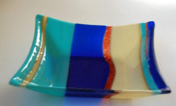 Fused Glass bowl, Hostess Gift, Housewarming gift, Home DÃ©cor, Deep Square Bowl picture