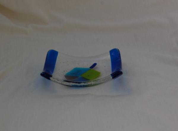 Fused Glass Tray, Hanukkah Dreidel Tray picture