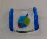 Fused Glass Tray, Hanukkah Dreidel Tray