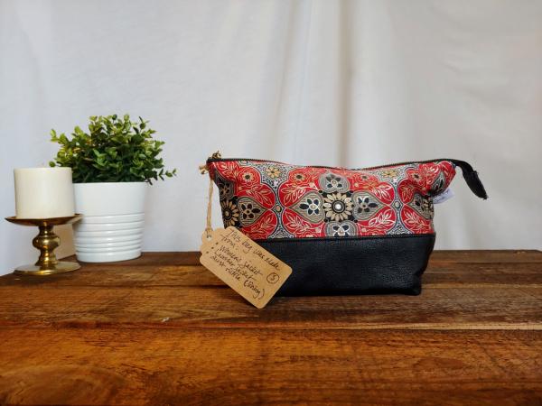 Upcycled Carry-All Pouch | Metallic Red Mandala picture