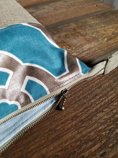 Upcycled Carry-All Pouch | Silver Links & Turquoise picture