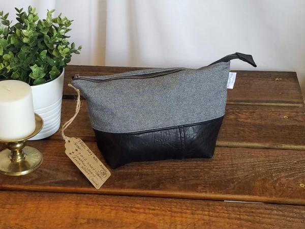 Upcycled Carry-All Pouch | Classic Twill & Leather picture