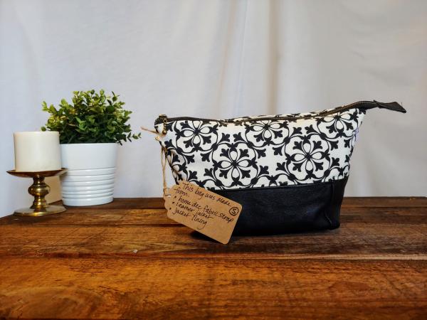 Upcycled Carry-All Pouch | Classy Black & White picture