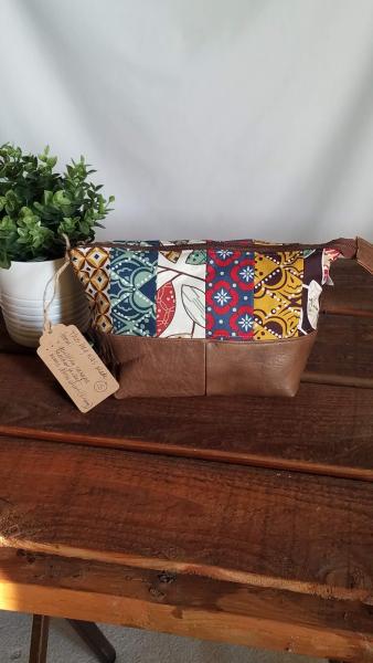 Upcycled Carry-All Pouch | Vintage Patchwork & Leather