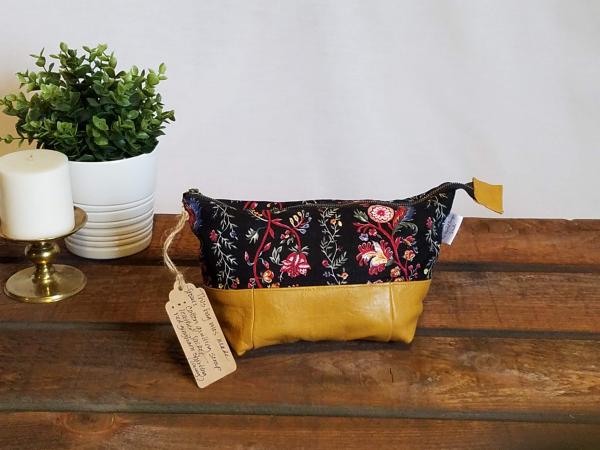 Upcycled Carry-All Pouch | Folksy Flowers & Leather